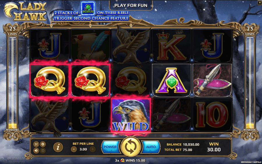 Lady Hawk Online Slot Game Features