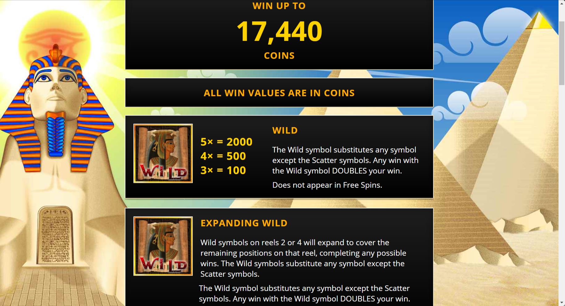 The Last Pharaoh Slot Features