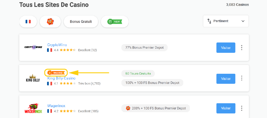 Casinos de Confiance Chipy