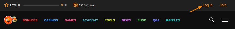 log in button main nav chipy