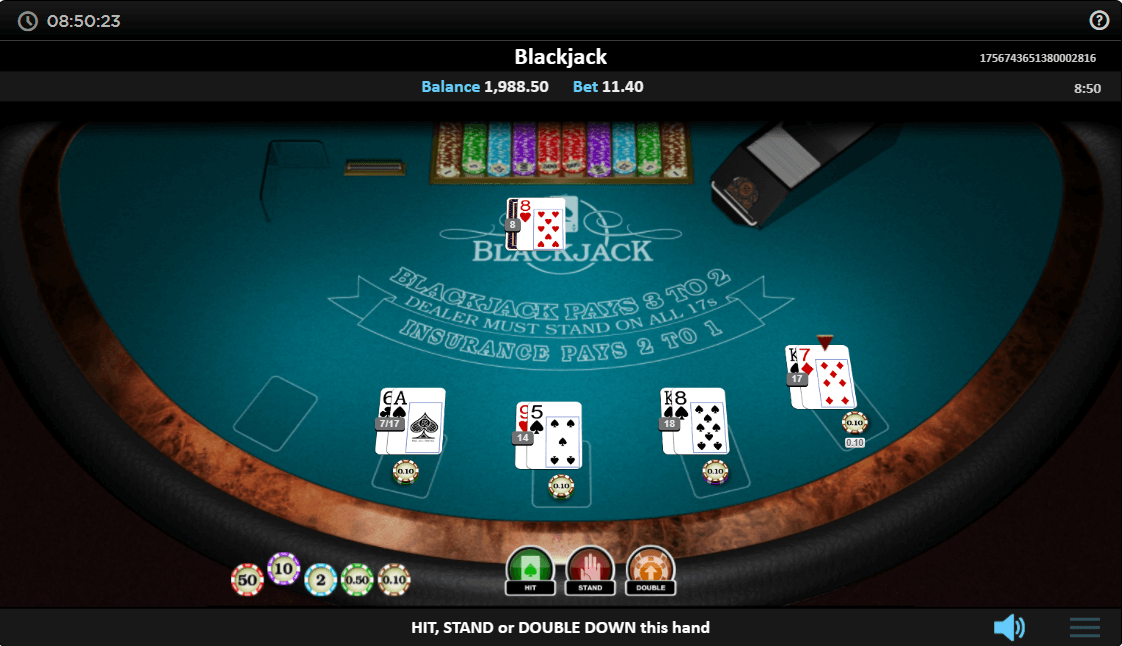 Low Stake Blackjack 5 Hand Online Blackjack Game Features