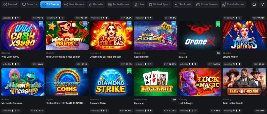 magic365 casino game library