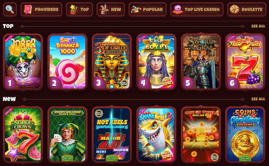 Jeux du Casino Magius