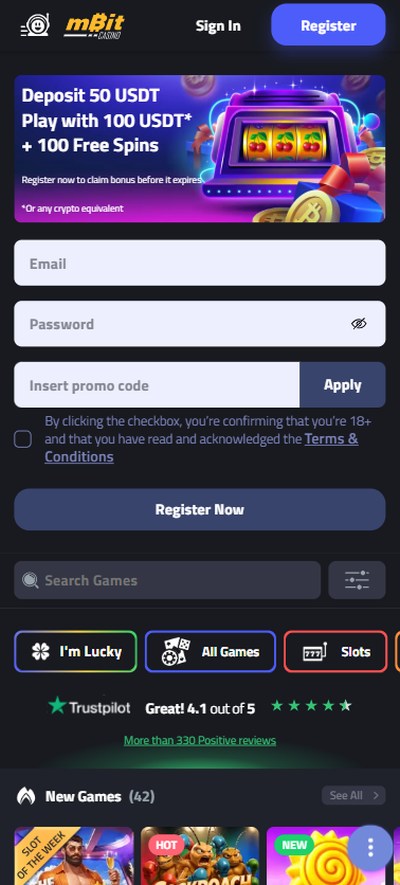 mbit casino homepage