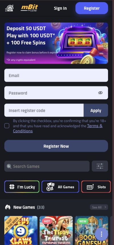 mbit casino homepage