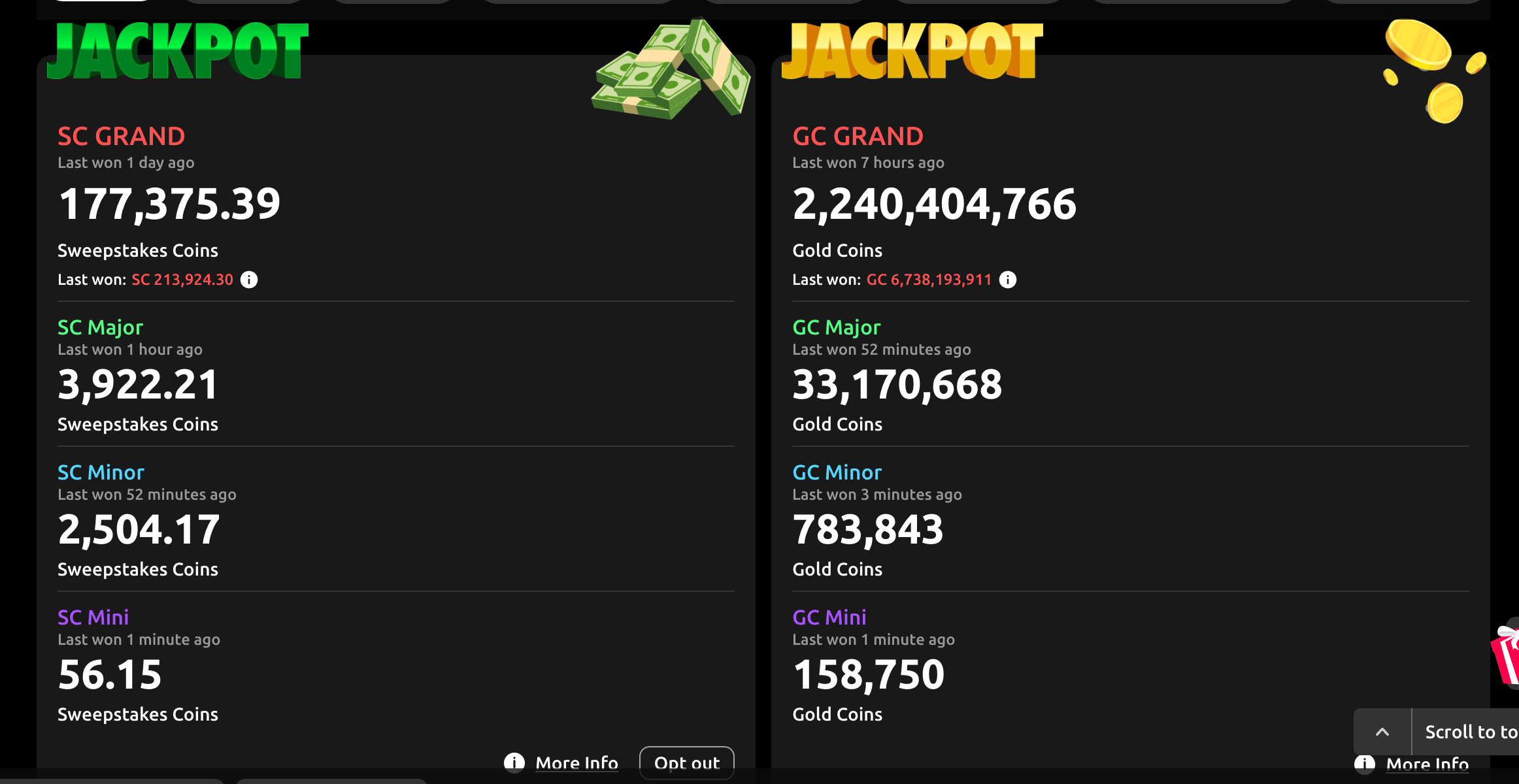 McLuck Casino Jackpots Selection