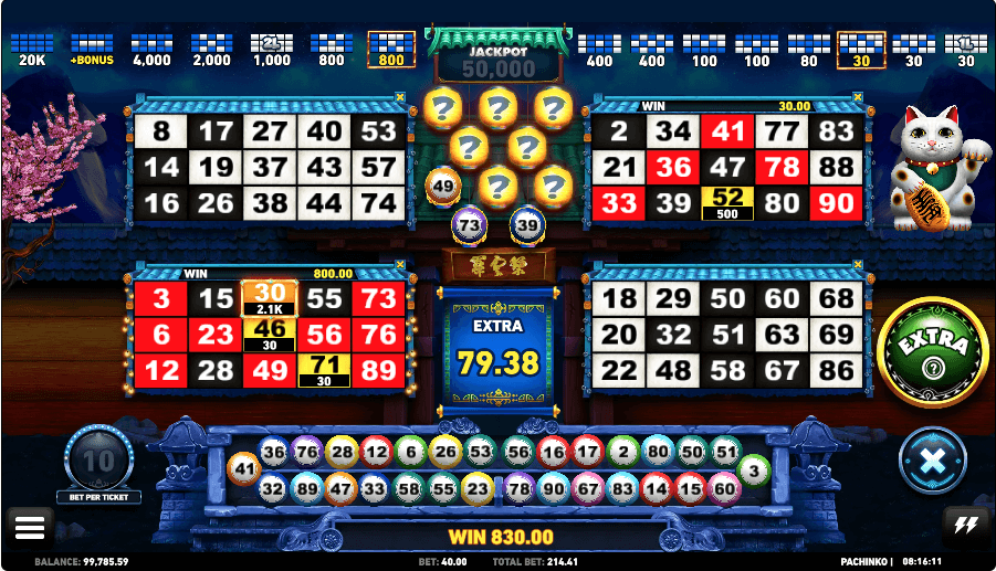 Pachinko Online Bingo Game Features