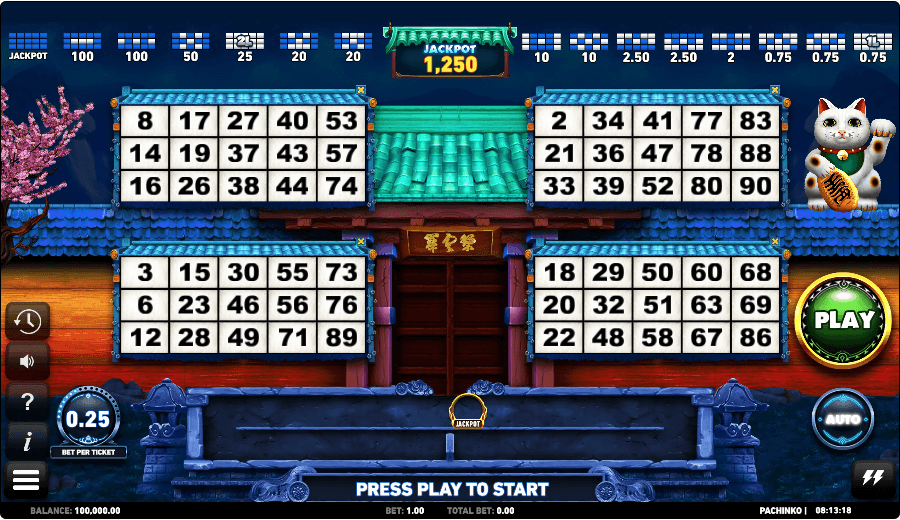 Pachinko Online Bingo Game Reels