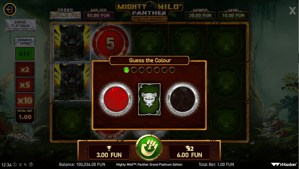 mighty wild panther grand platinum gamble feature