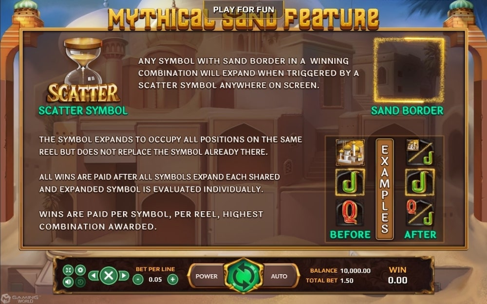 Mythical Sand Slot Features