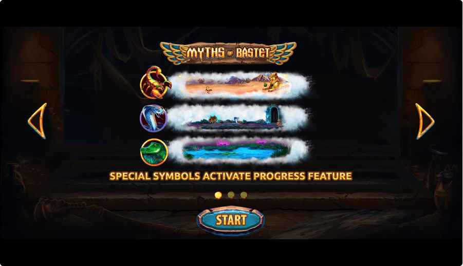 Myths of Bastet Online Slot Game Reels