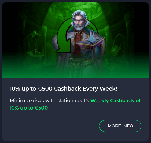 nationalbet casino cashback
