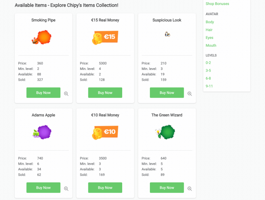 Negozio della comunita con vari articoli