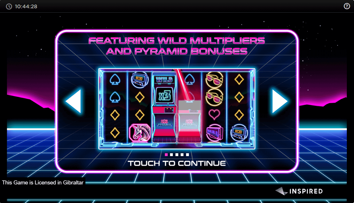 Neon Pyramid Online Slot Game Reels