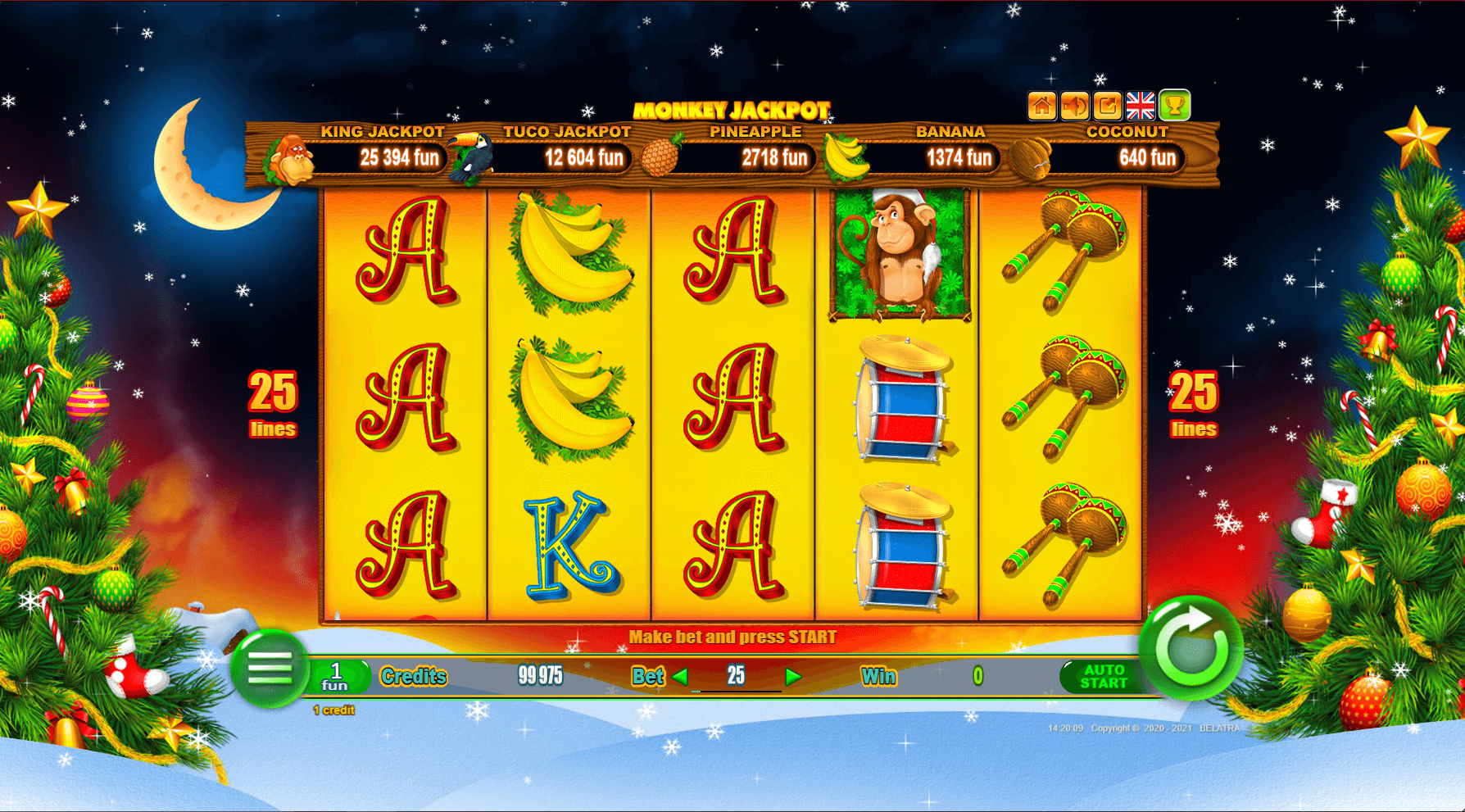 New Year Monkey Jackpot reels