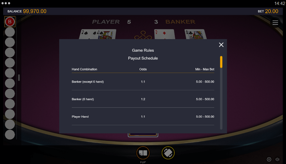  No Commission Baccarat Online Game Payout
