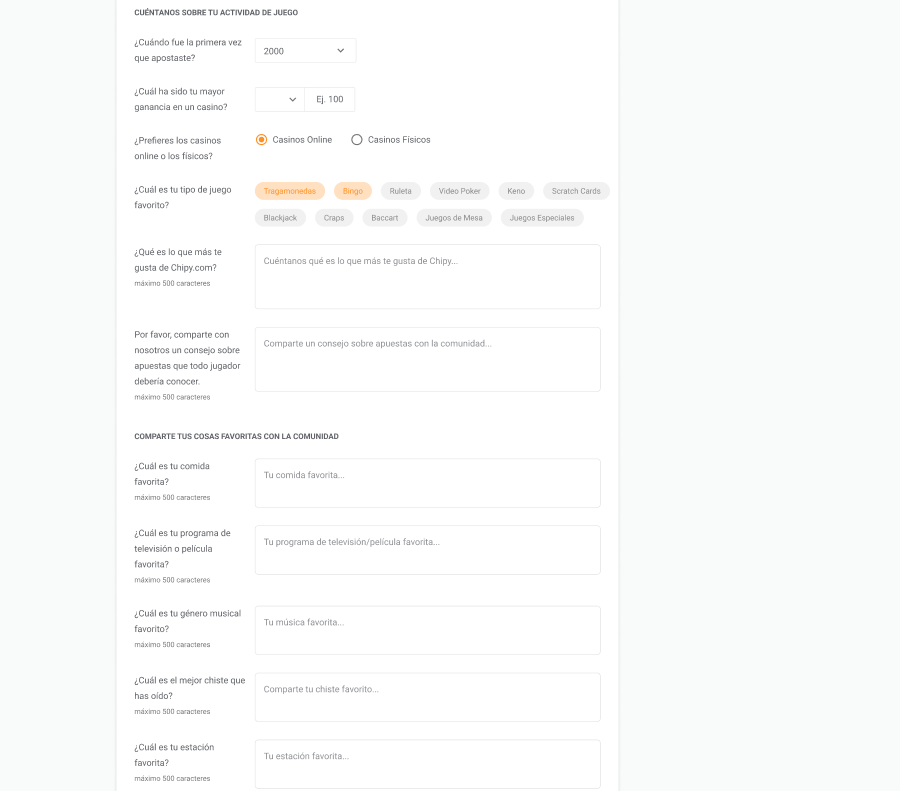 Preguntas del perfil público Foto