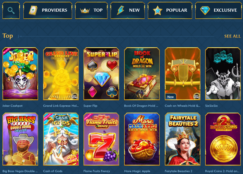 oceanspin casino games