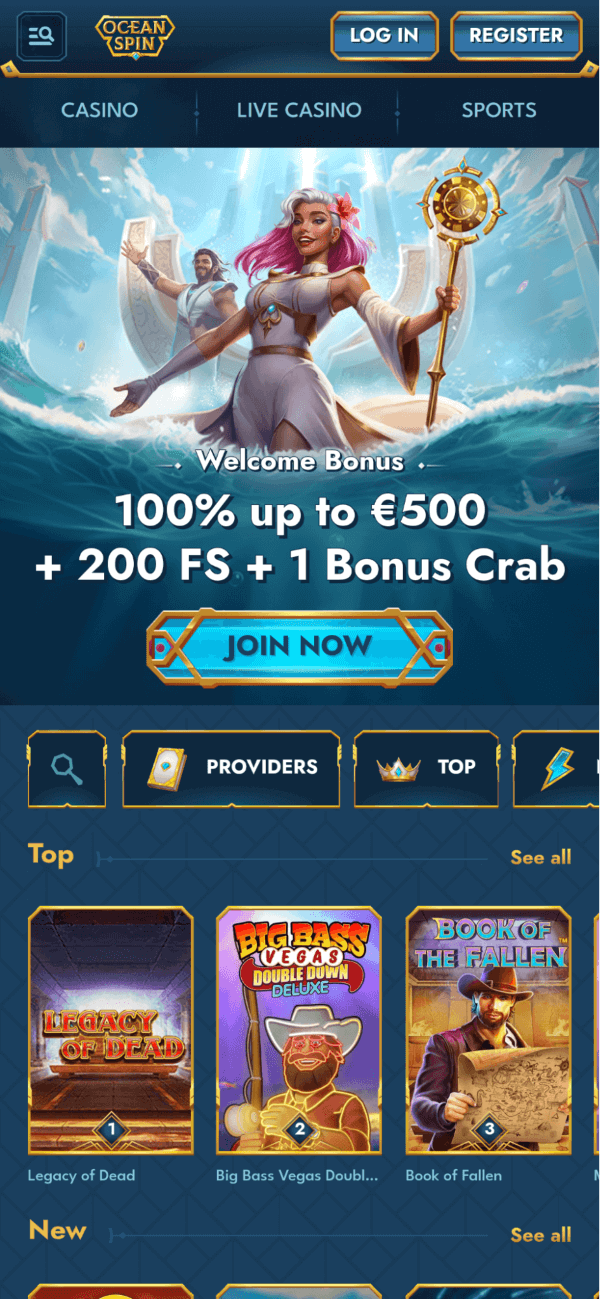oceanspin casino screenshot