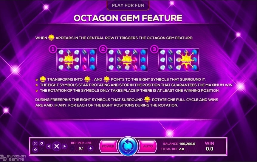 Octagon Gem Slot Features