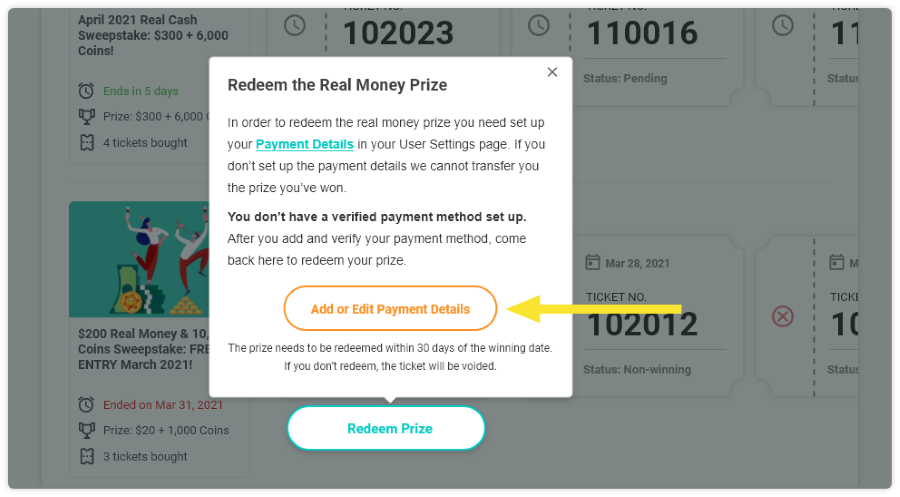 Payment Details Not Added