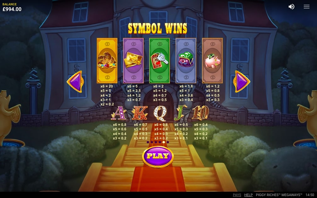 Piggy Riches Megaways Slot Game Symbol Wins