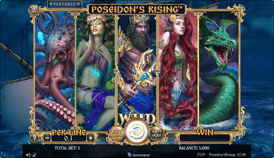 Poseidonâ€™s Rising Online Slot Game Reels