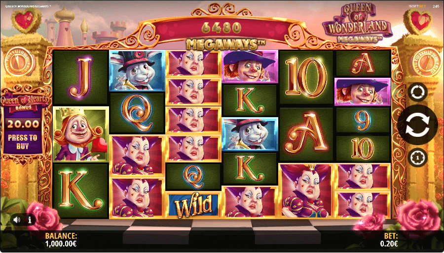 Queen of Wonderland Megaways reels