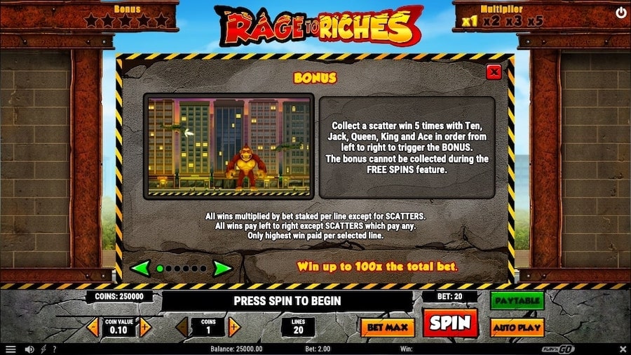 Rage to Riches Slot Feature
