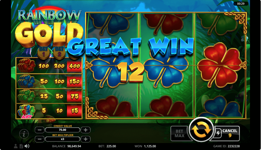 Rainbow Gold Online Slot Game Win