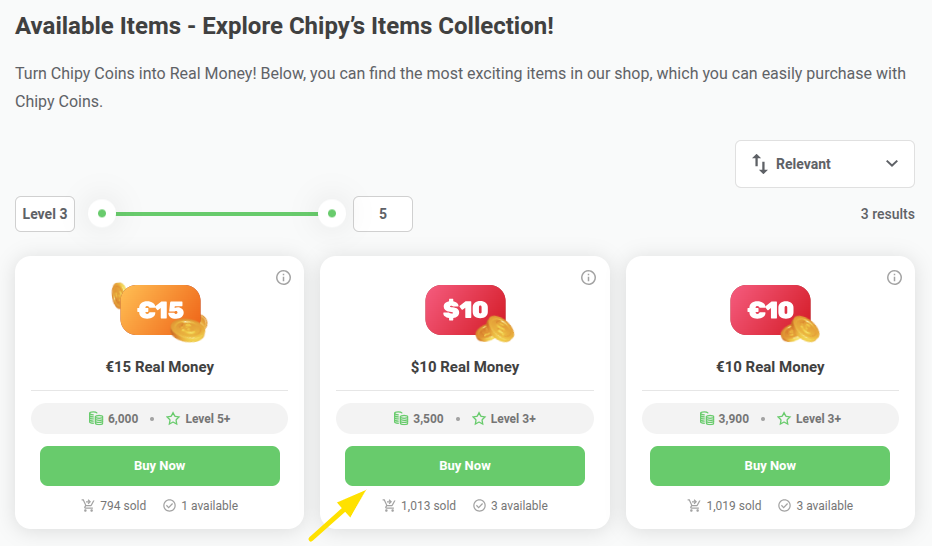 Available Real Money Items In The Shop