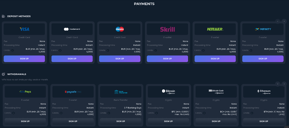 rebellion casino banking options