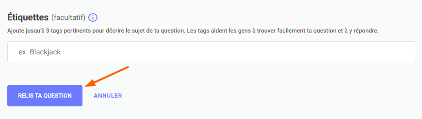 Bouton « Vérifier la question »