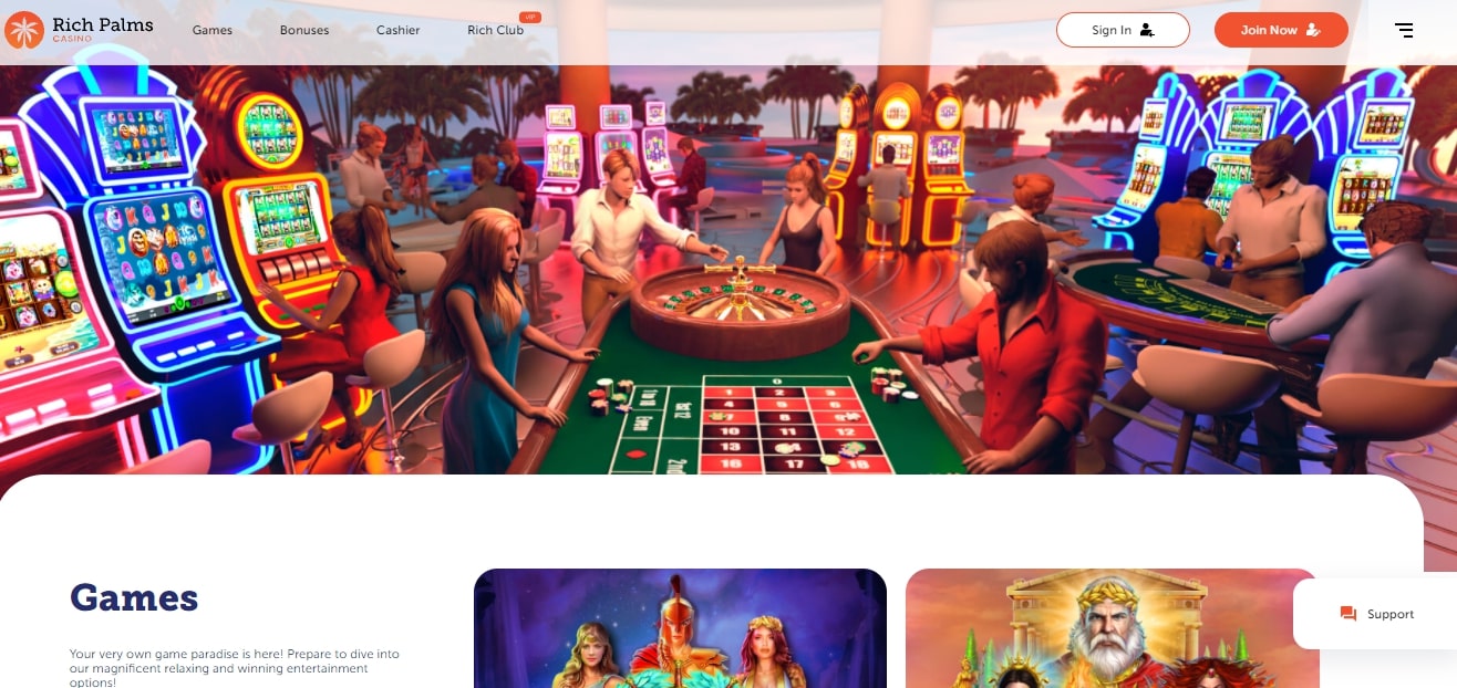 rich palms casino website