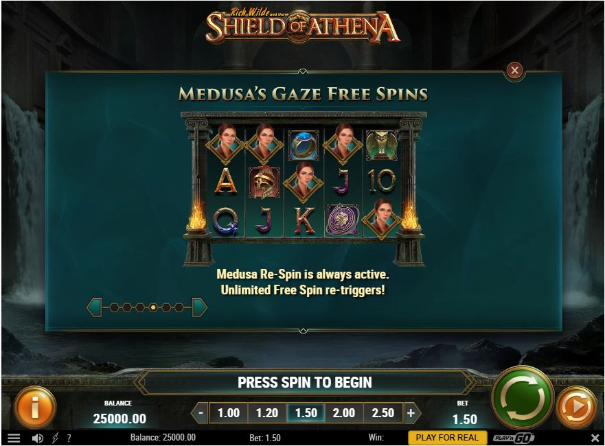 Rich Wilde and the Shield of Athena Slot Game Free Spins