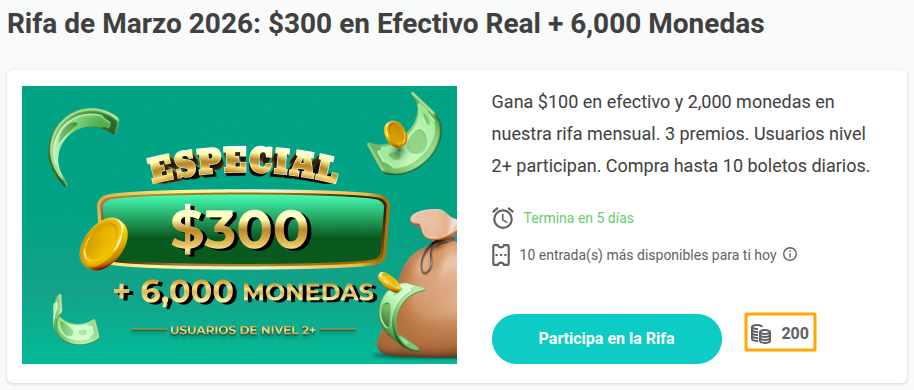 Rifa con Entrada de Pago