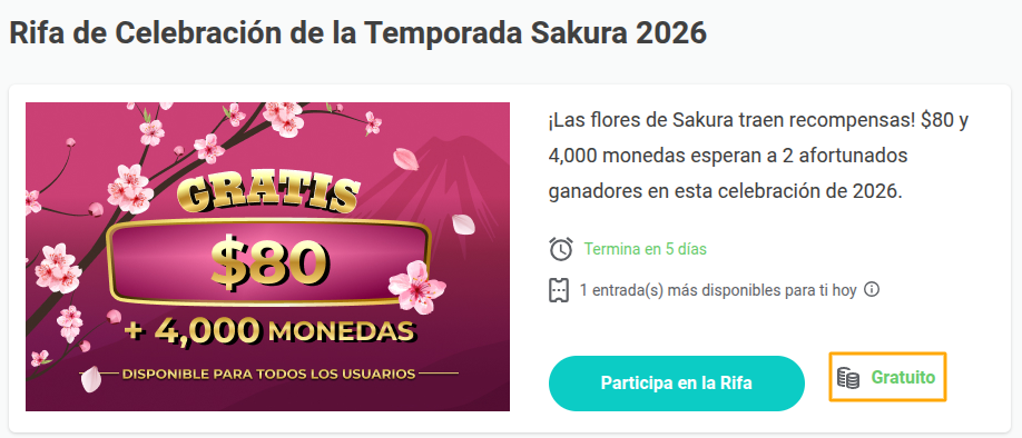 Rifa de Entrada Gratuita