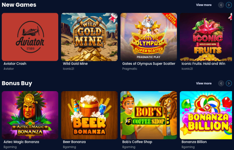 rollcasino game library