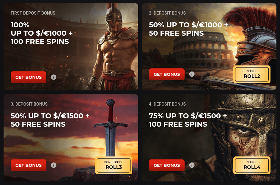 rollero casino welcome pack