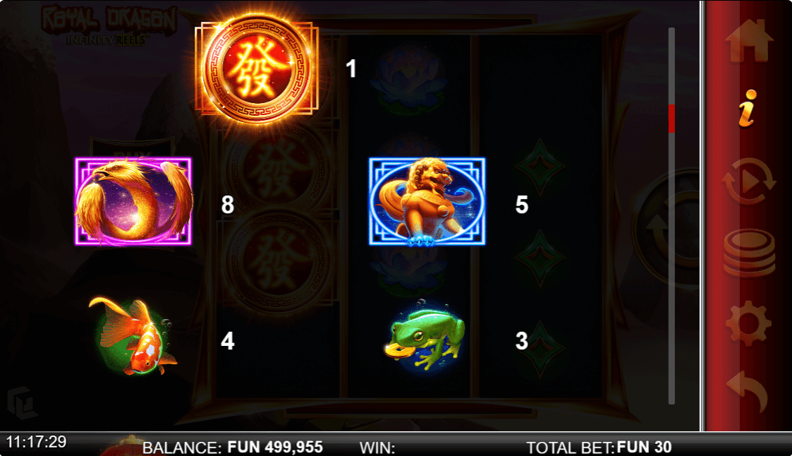 Royal Dragon Infinity Reels Online Game Features