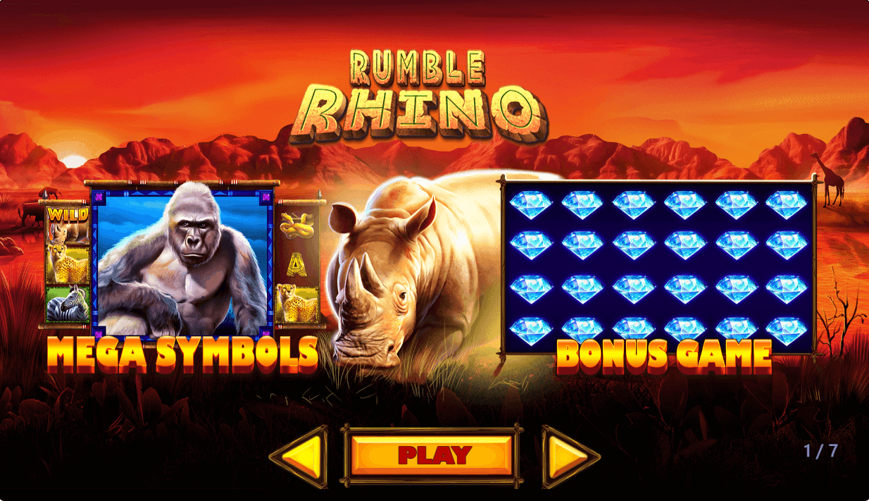Rumble Rhino Online Slot Game Reels