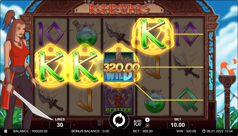 Runewars Online Slot Game Win
