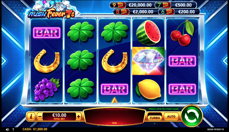 Rush Fever 7s Online Slot Game Reels