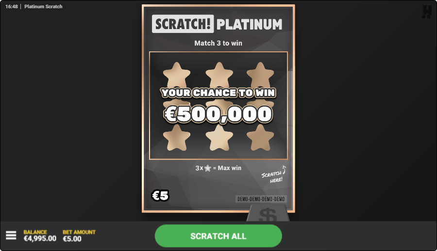 Scratch platinum online slot game chance