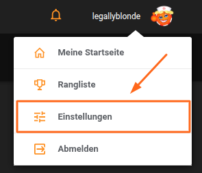 Seite Benutzereinstellungen