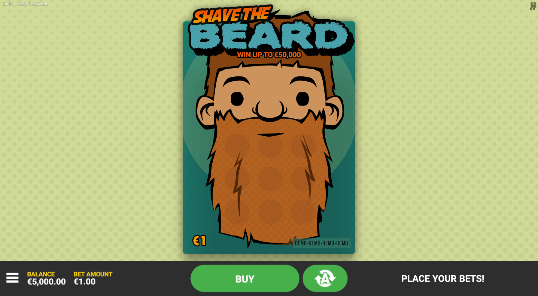 Shave the beard welcome screen