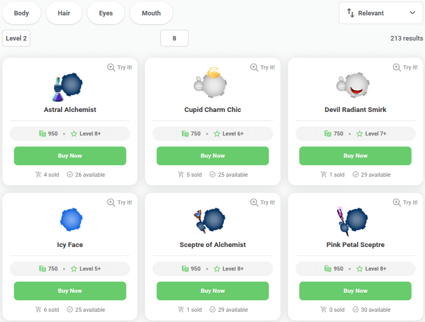 shop refresh avatars