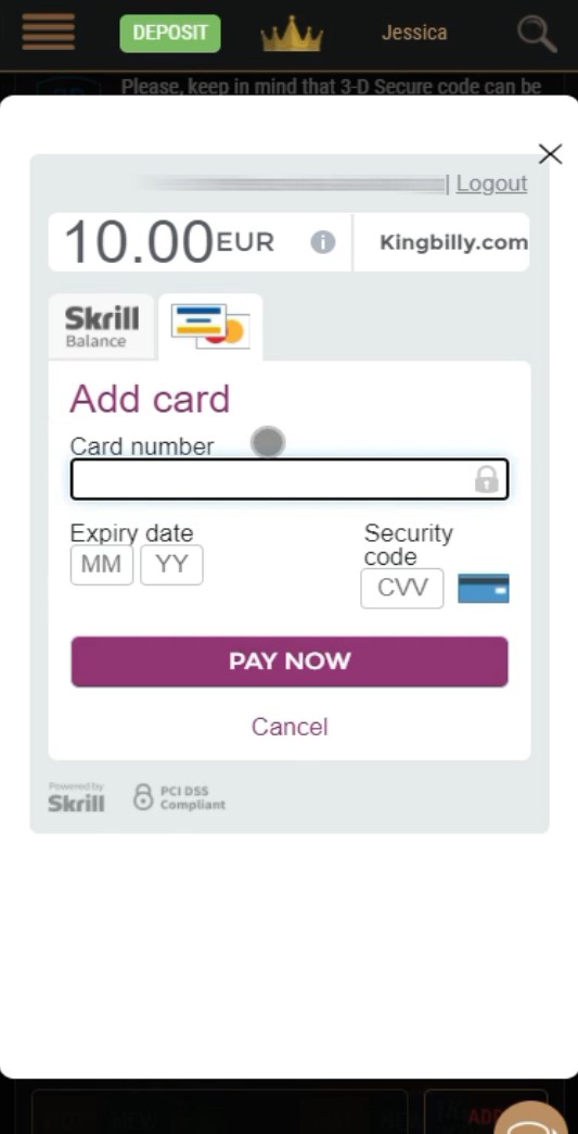 Skrill Card Casino
