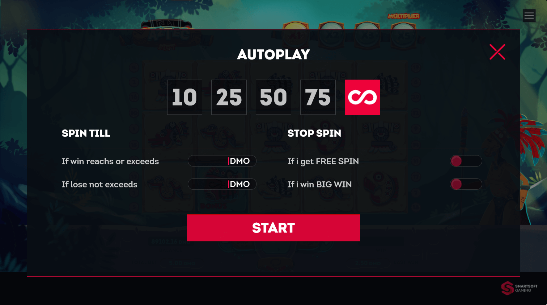 SmartSoft Gaming Aztec Slot online slot game autoplay