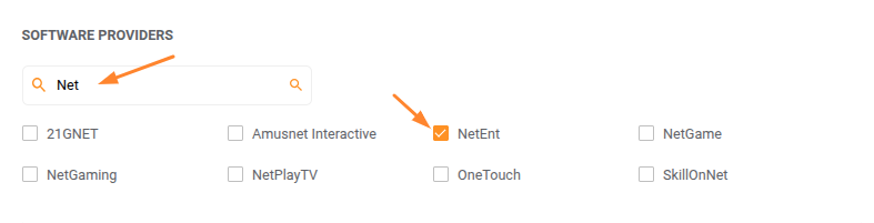 software search settings EN